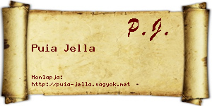 Puia Jella névjegykártya